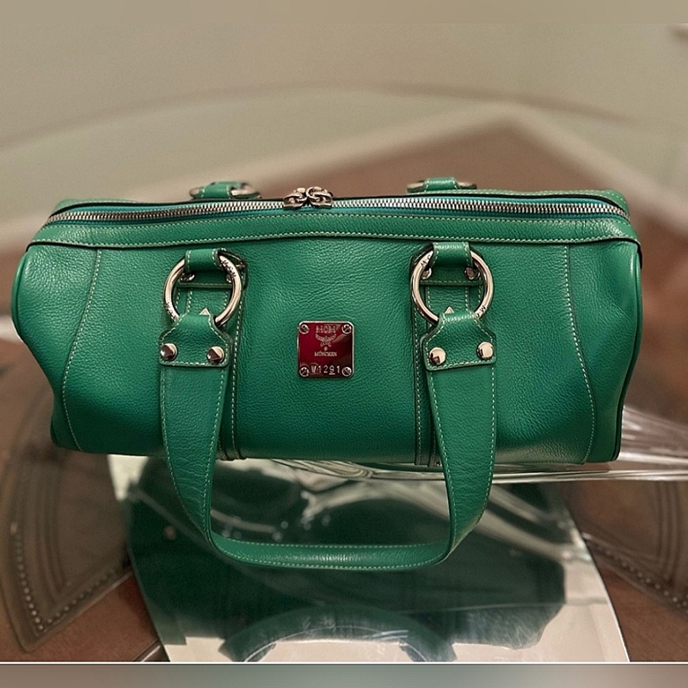 MCM Pebbled Leather Boston Bag - Picture 5 of 7